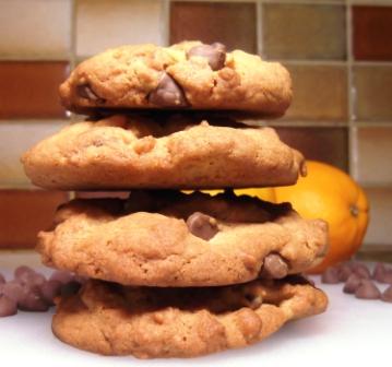 Orange Chocolate Chip Cookies Stack