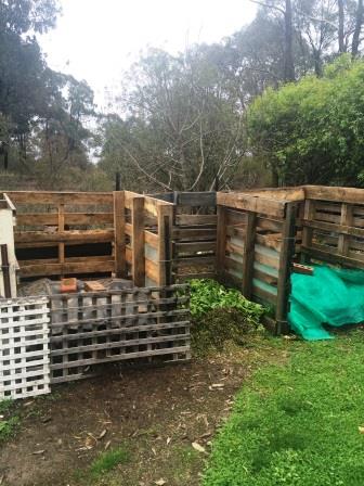 July Gardening - these pallet compost bays are great for holding all my garden waste - thelinkssite.com