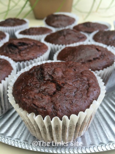 Plate of chocolate muffins