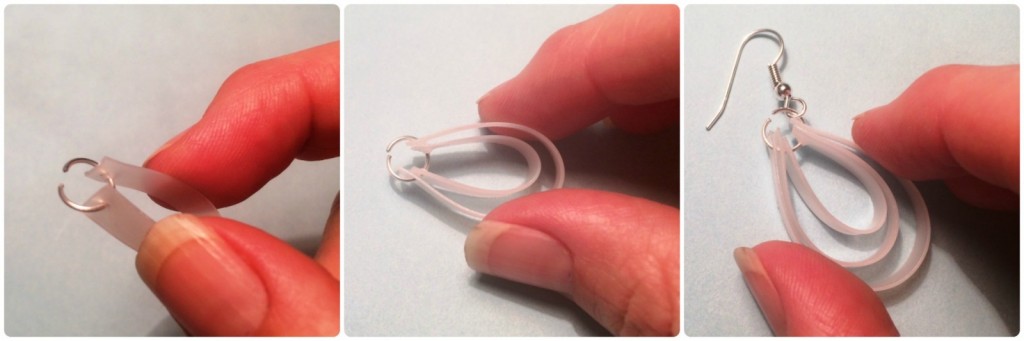 Adding the loops to make the Plastic Earrings - thelinkssite.com