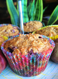 These Plum Oat Muffins are easy to make and they are great for breakfast or as a snack! thelinkssite.com
