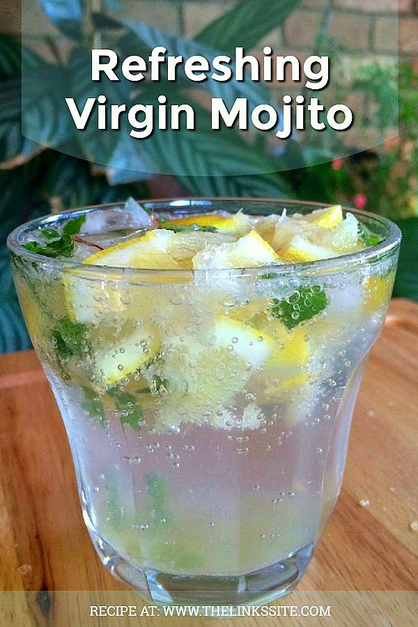 Refreshing Virgin Mojito Recipe for two! This non-alcoholic drink is sure to cool you down on a hot summer’s day! thelinkssite.com