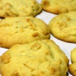 Cornflake cookies on baking paper.