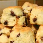 These chocolate chip scones are wonderful straight out of the oven but they also freeze well so you can make them ahead of time! thelinkssite.com