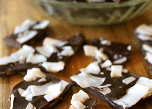 2 Ingredient Dark Chocolate Coconut Bark