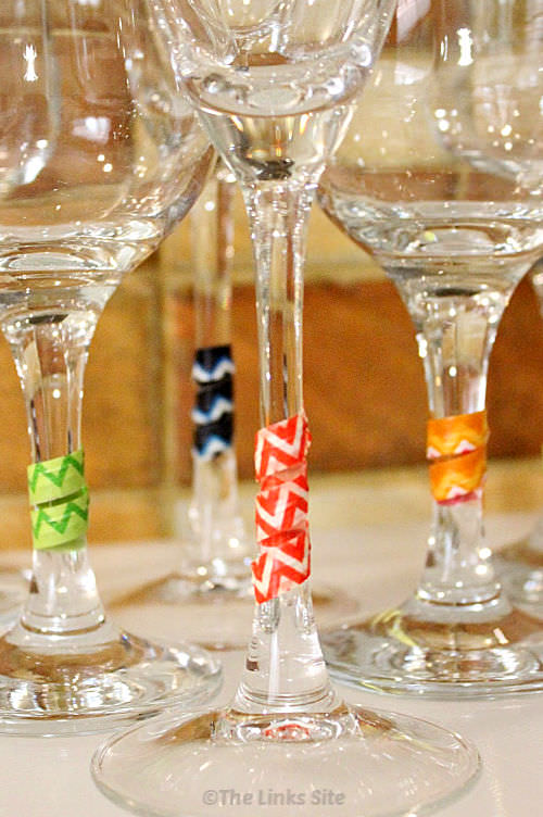 Decorative store wine glasses