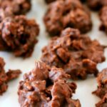 Chocolate Sultana Bites on a plate.